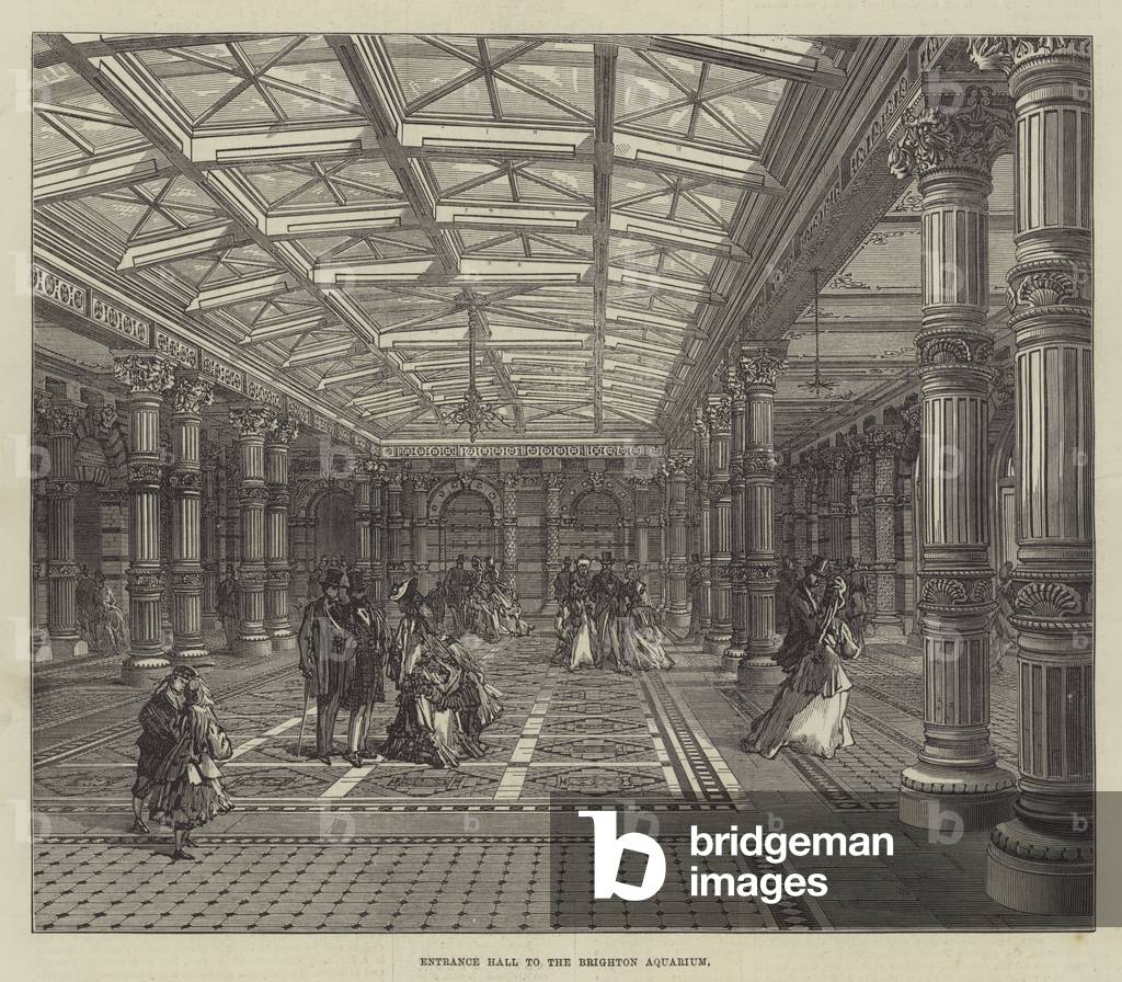 Entrance Hall to the Brighton Aquarium (engraving)