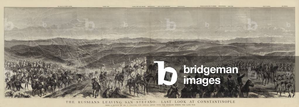 The Russians leaving San Stefano, Last Look at Constantinople (engraving)