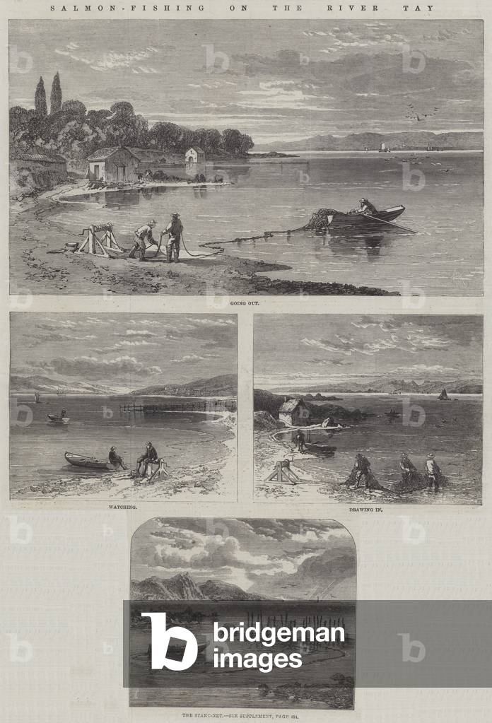 Salmon-Fishing on the River Tay (engraving)