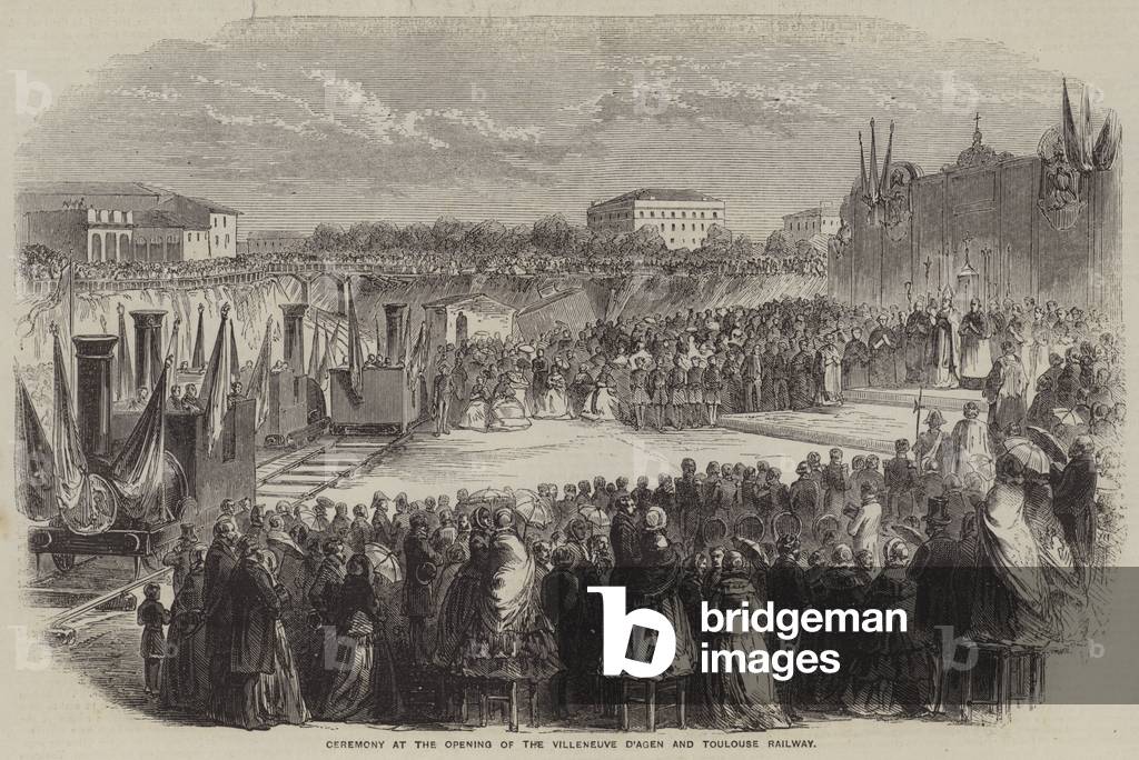 Ceremony at the Opening of the Villeneuve d'Agen and Toulouse Railway (engraving)