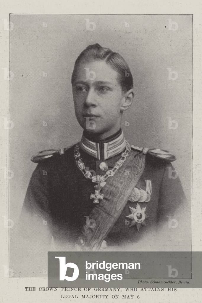The Crown Prince of Germany, who attains his Legal Majority on 6 May (b/w photo)