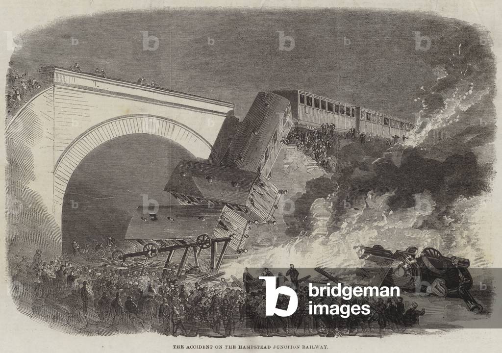 The Accident on the Hampstead Junction Railway (engraving)