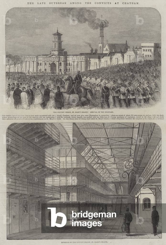 The late Outbreak among the Convicts at Chatham (engraving)