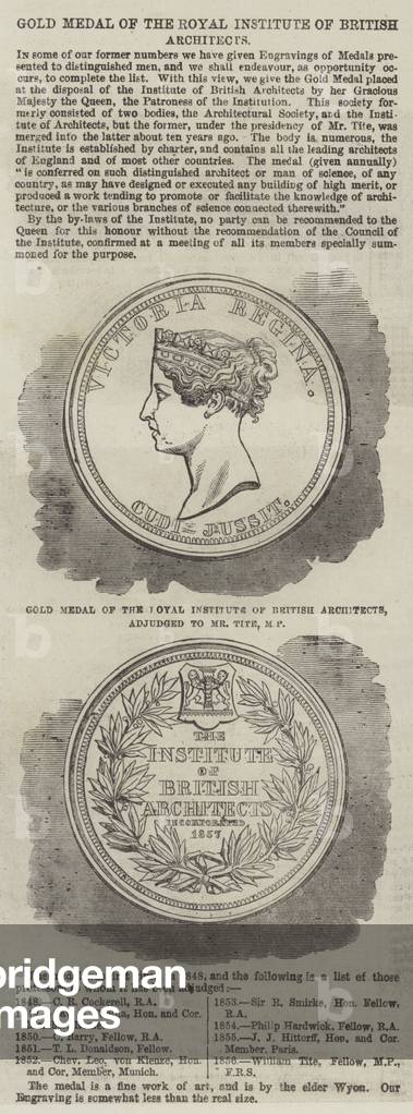 Gold Medal of the Royal Institute of British Architects (engraving)