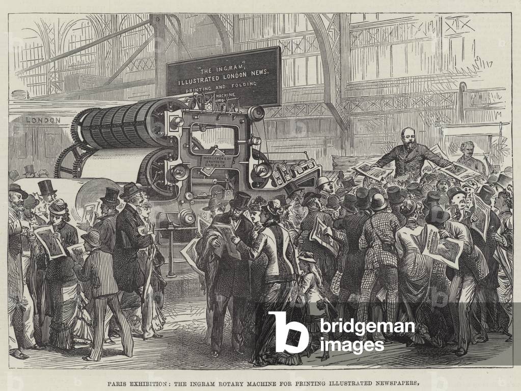 Paris Exhibition, the Ingram Rotary Machine for Printing Illustrated Newspapers (engraving)