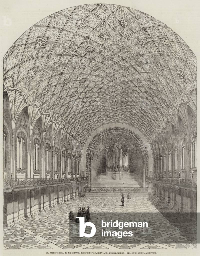 St James's Hall, to be erected between Piccadilly and Regent-Street (engraving)