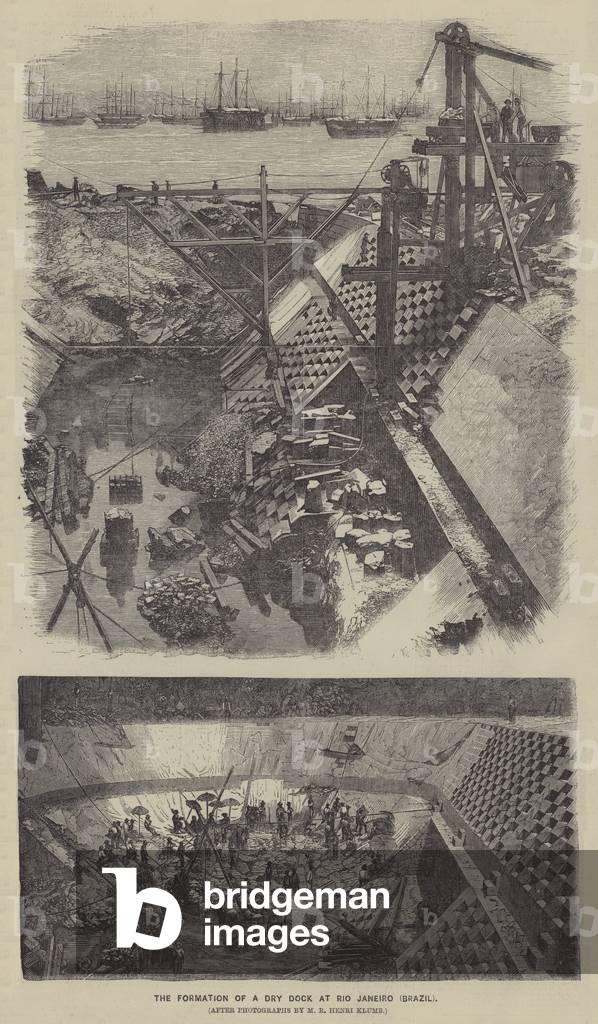 The Formation of a Dry Dock at Rio Janeiro, Brazil (engraving)