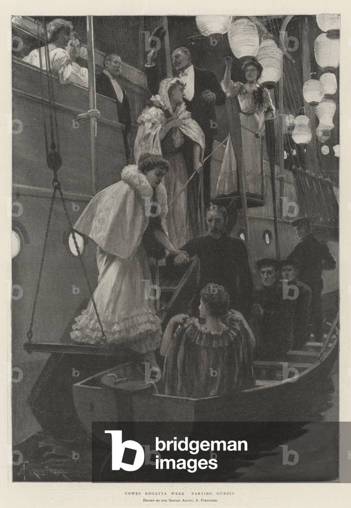 Cowes Regatta Week, parting Guests (litho)