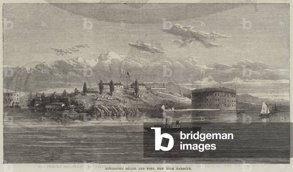 Governor's Island and Fort, New York Harbour (engraving)