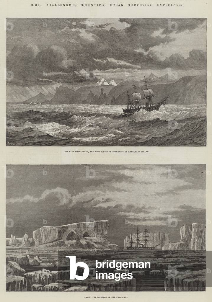 HMS Challenger's Scientific Ocean Surveying Expedition (engraving)