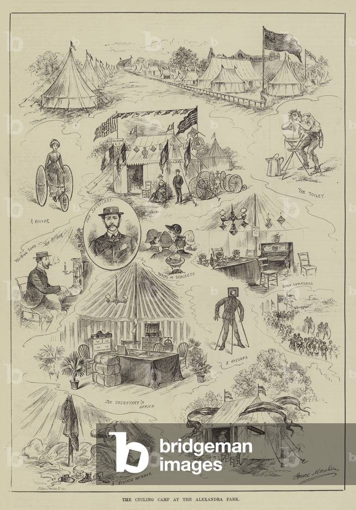 The Cycling Camp at the Alexandra Park (engraving)