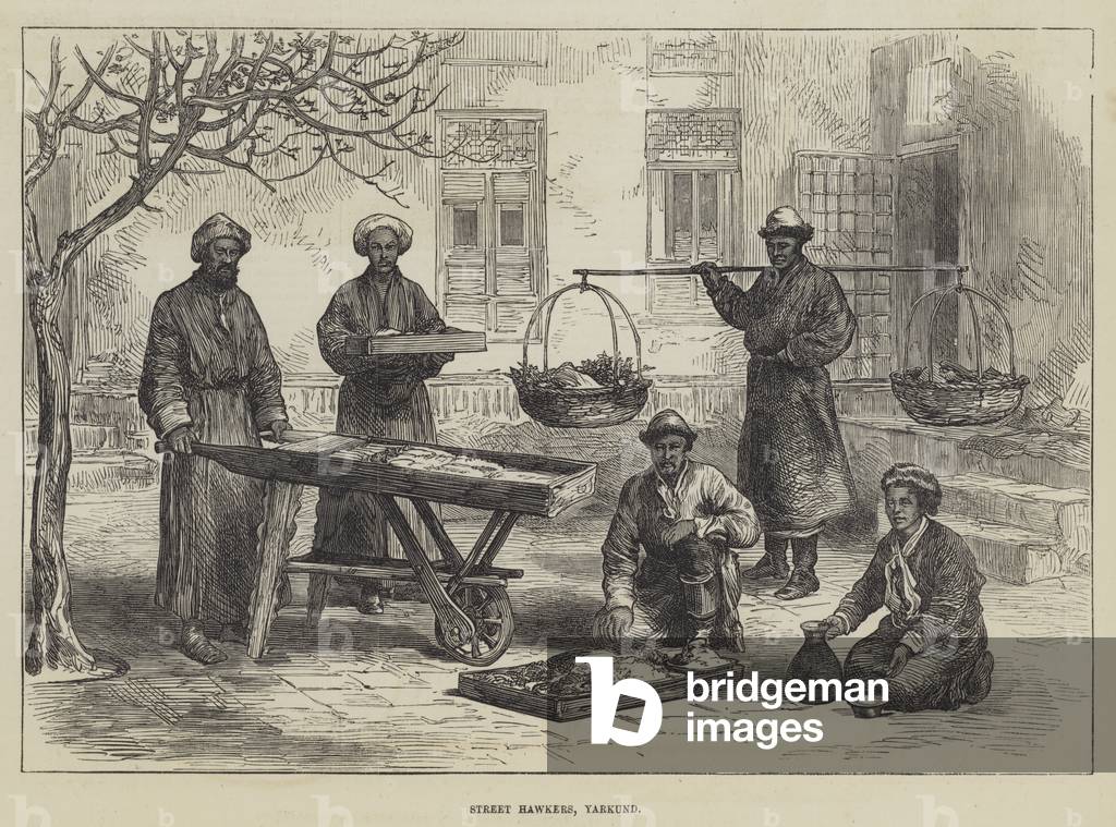 Street Hawkers, Yarkund (engraving)