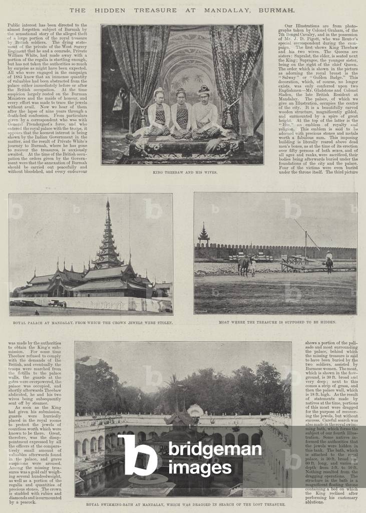 The Hidden Treasure at Mandalay, Burmah (b/w photo)