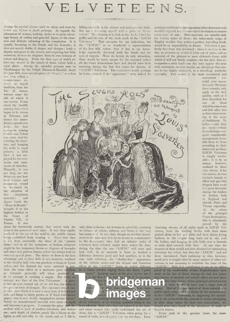 Advertisement, Louis Velveteen (engraving)