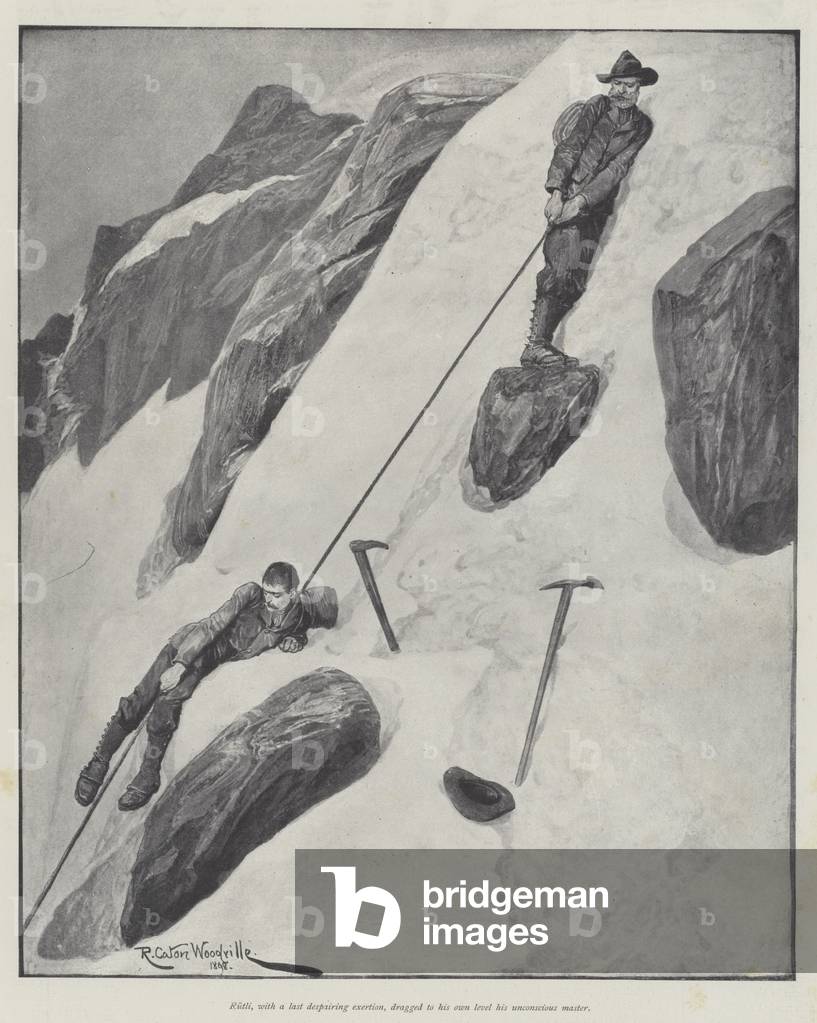 The Man and the Mountain, by Bret Harte (litho)