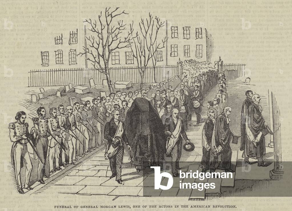 Funeral of General Morgan Lewis, one of the Actors in the American Revolution (engraving)