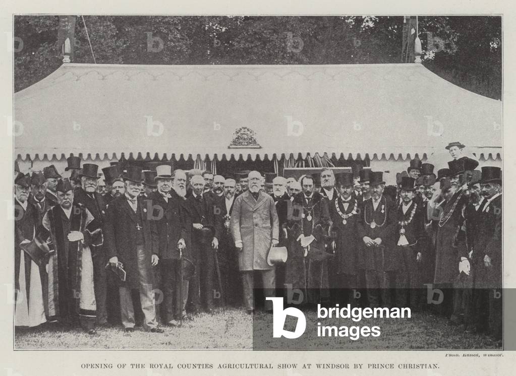 Opening of the Royal Counties Agricultural Show at Windsor by Prince Christian (b/w photo)