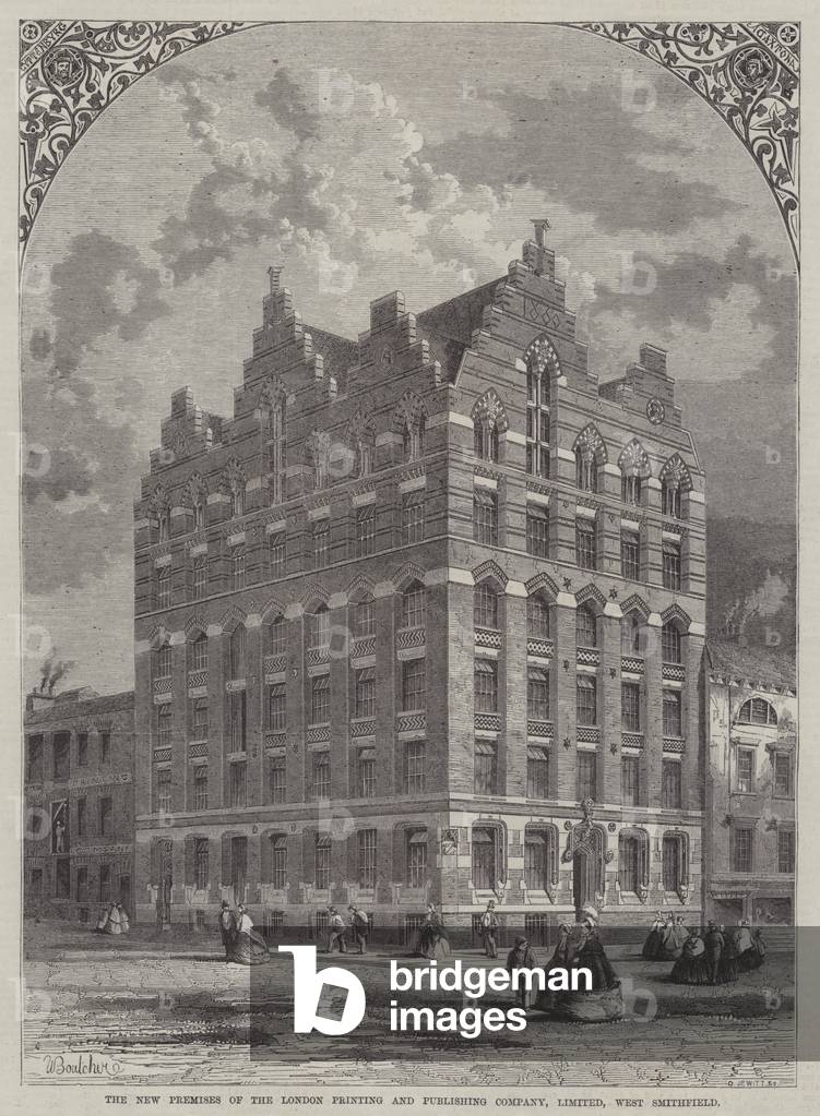 The New Premises of the London Printing and Publishing Company, Limited, West Smithfield (engraving)