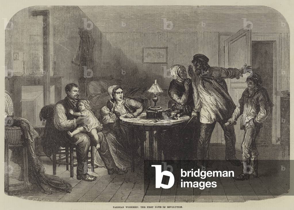 Parisian Workmen, the First Note of Revolution (engraving)