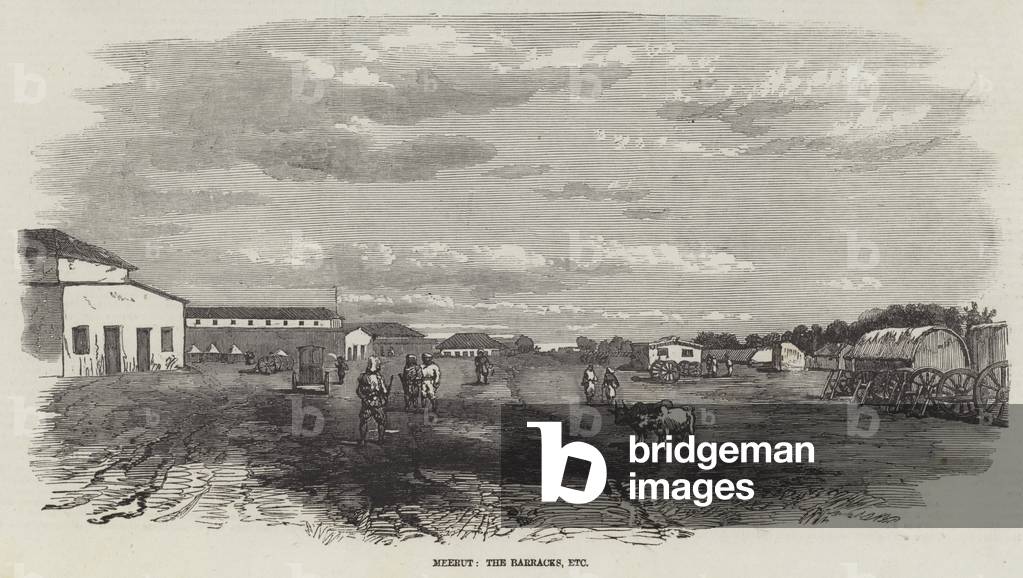 Meerut, the Barracks, etc (engraving)