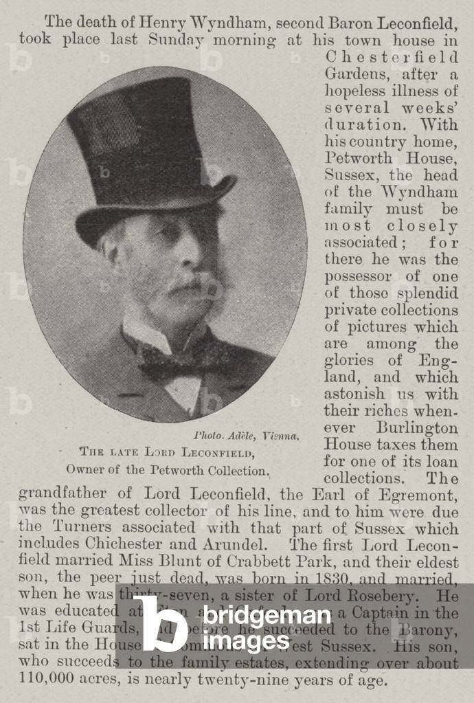 The late Lord Leconfield, Owner of the Petworth Collection (b/w photo)