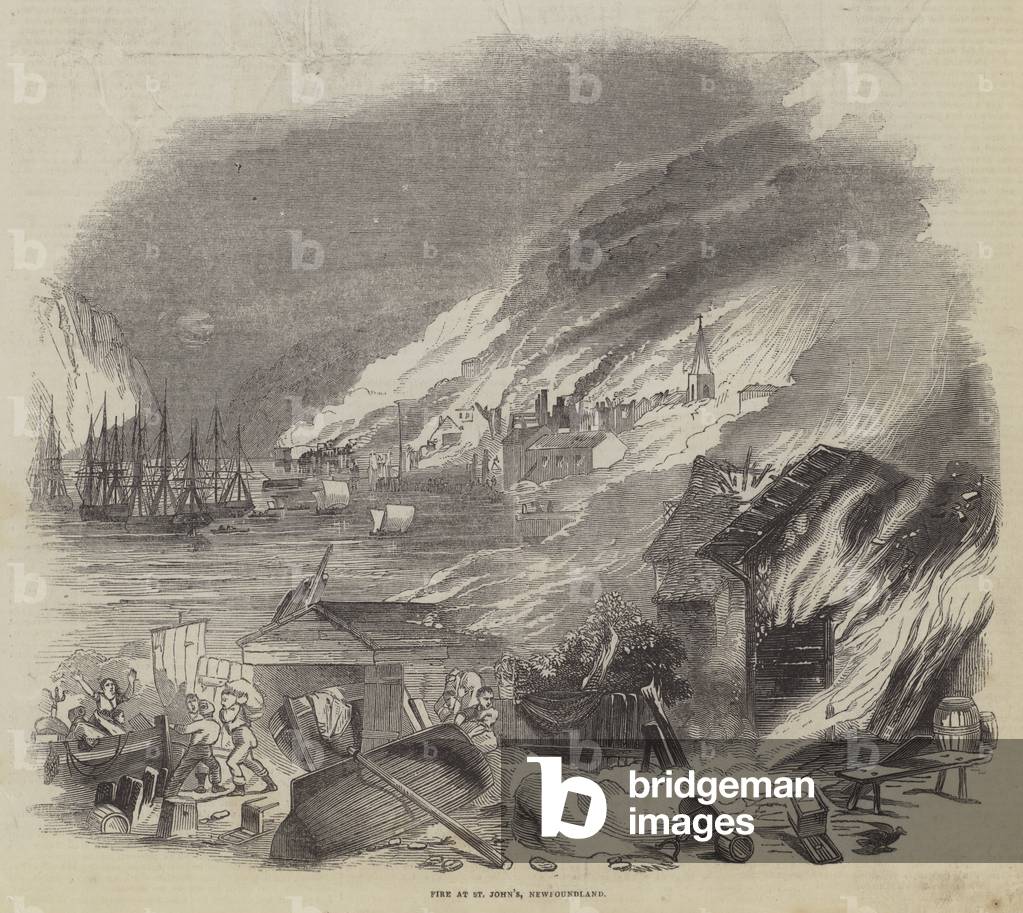 Fire at St John's, Newfoundland (engraving)