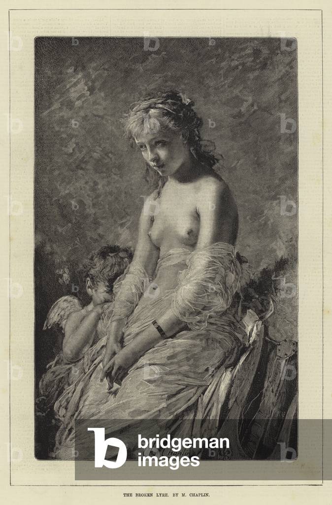 The Broken Lyre, by M Chaplin (engraving)