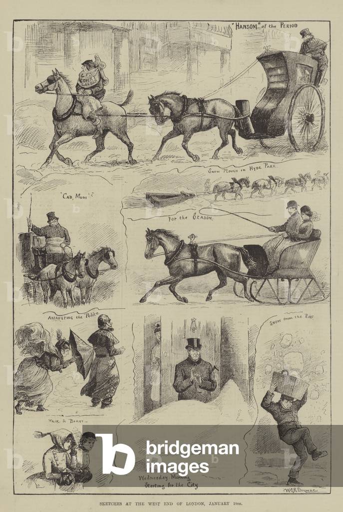 Sketches at the West End of London, 19 January (engraving)