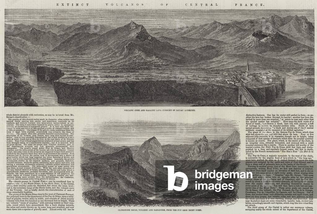 Extinct Volcanos of Central France (engraving)