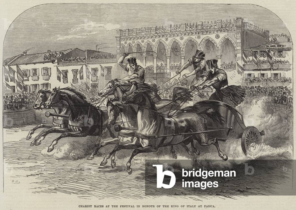 Illustrations of the Late War, Chariot Races at the Festival in Honour of the King of Italy at Padua (engraving)