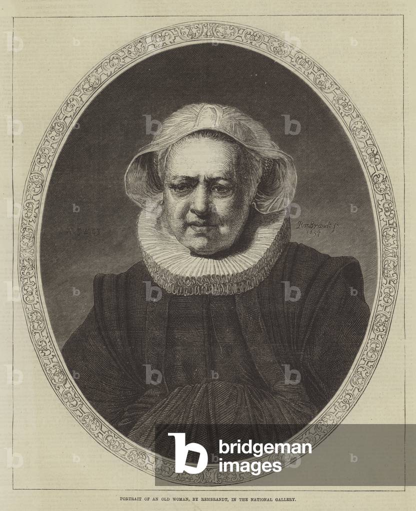 Portrait of an Old Woman, in the National Gallery (engraving)