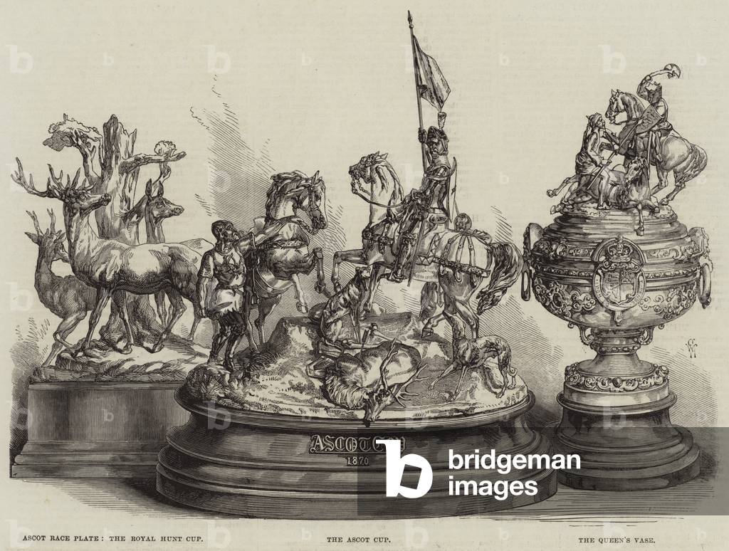 Ascot Cup and other Trophies (engraving)