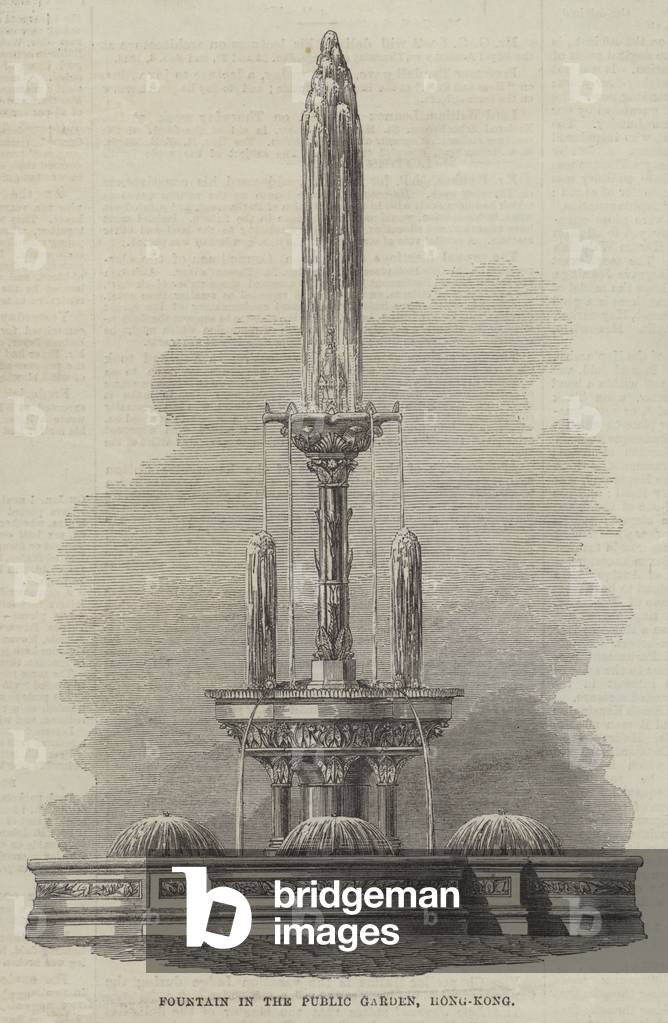 Fountain in the Public Garden, Hong-Kong (engraving)
