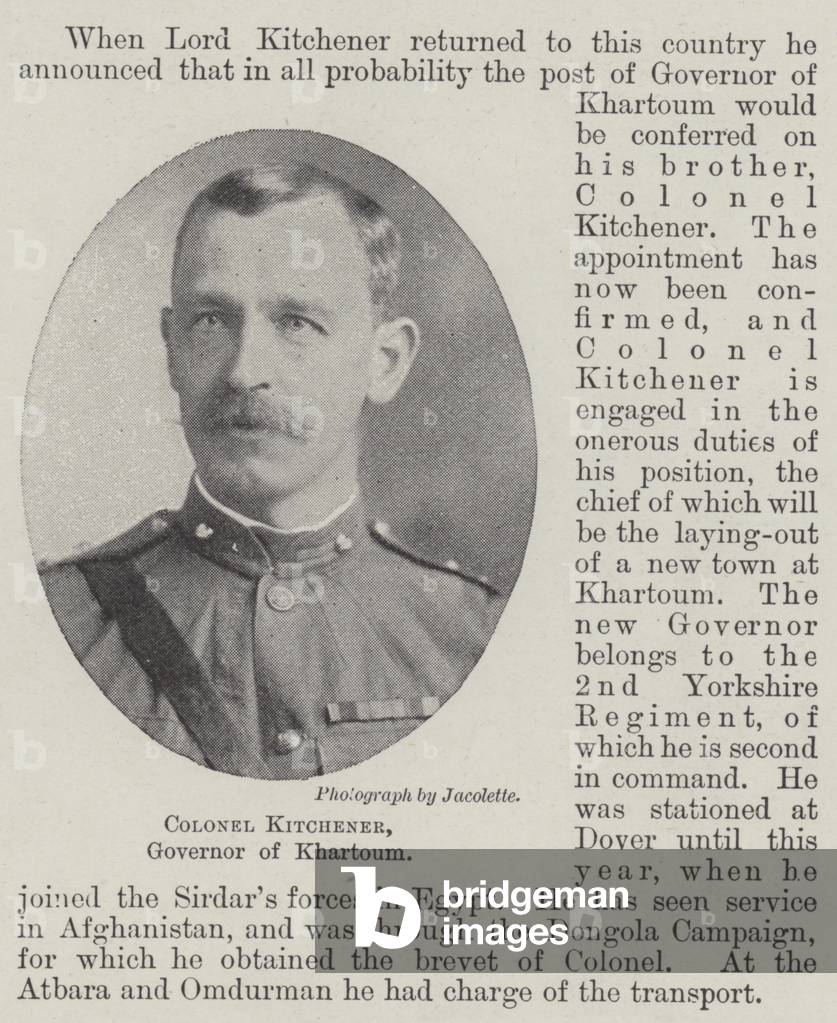 Colonel Kitchener, Governor of Khartoum (b/w photo)