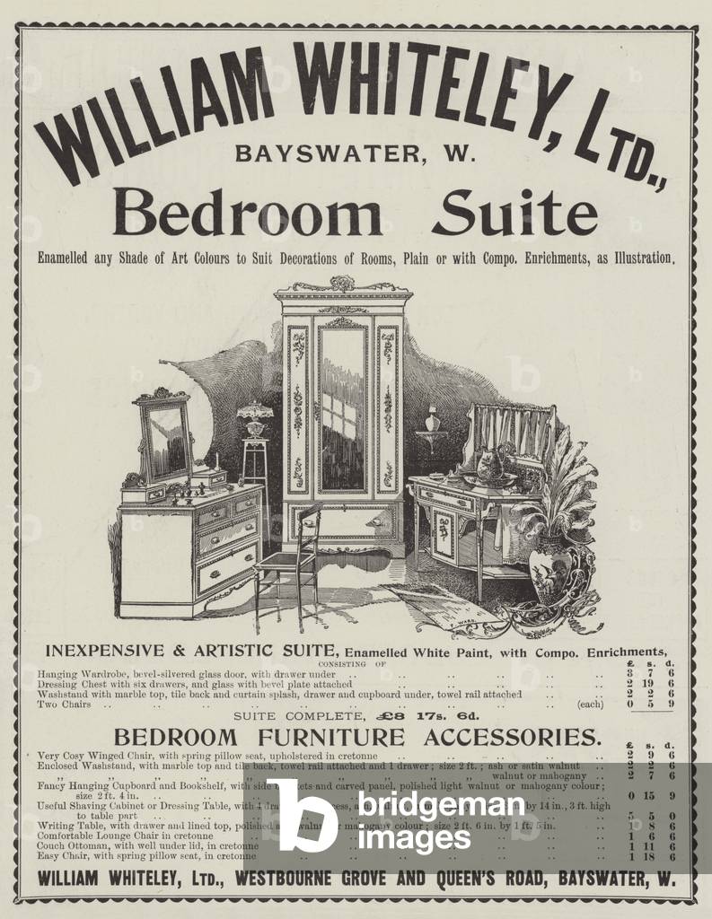 Advertisement, William Whiteley (engraving)