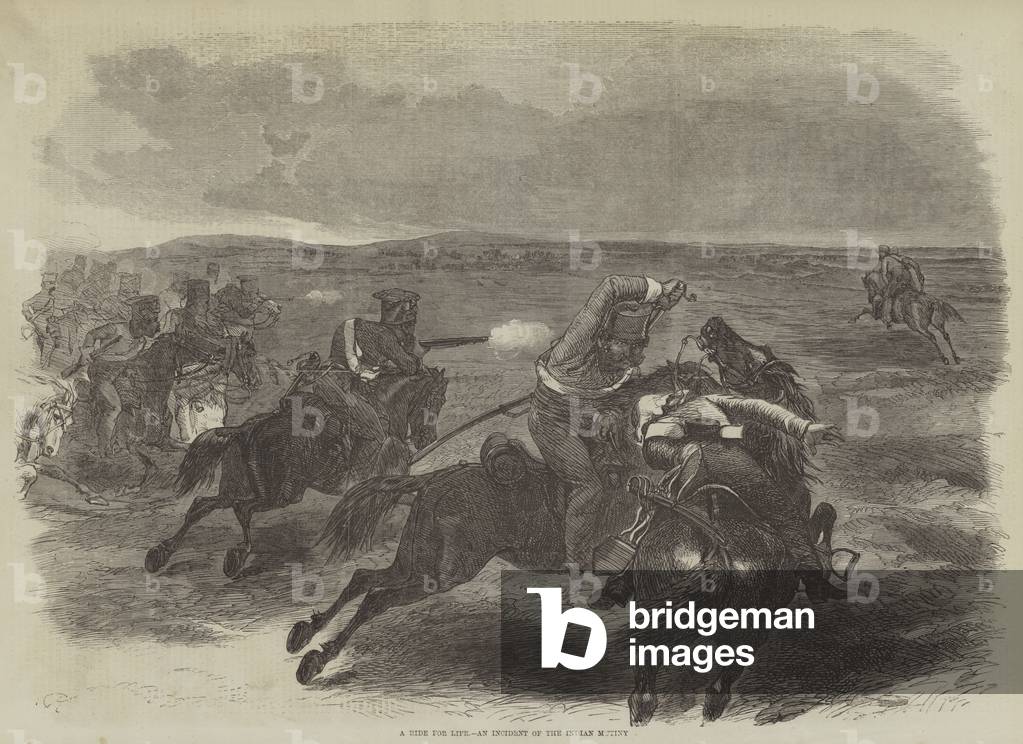 A Ride for Life, an Incident of the Indian Mutiny (engraving)