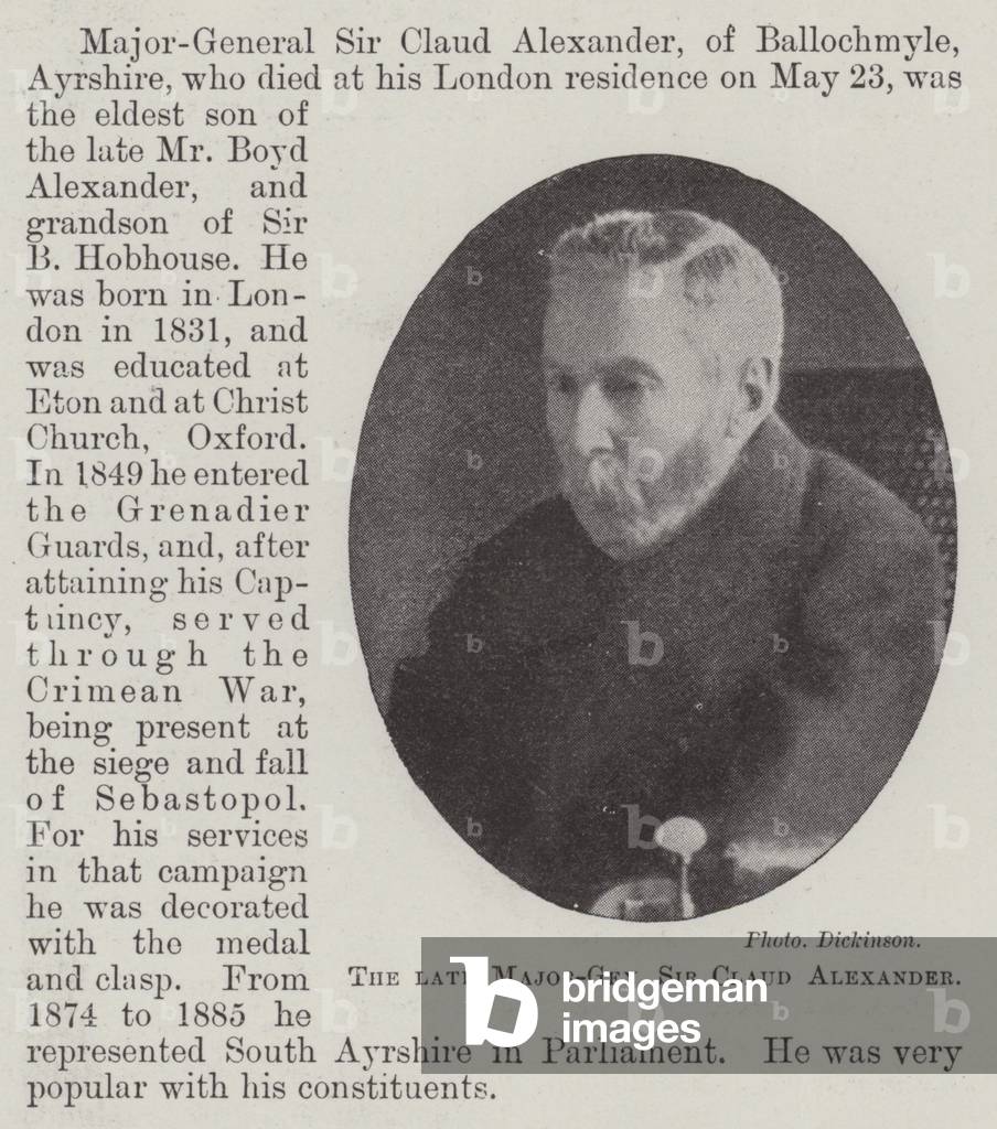 The late Major-General Sir Claud Alexander (b/w photo)