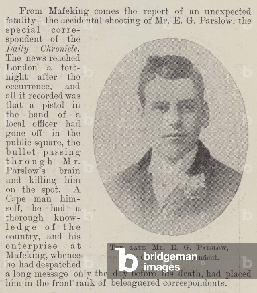 The late Mr E G Parslow, Daily Chronicle Correspondent (b/w photo)