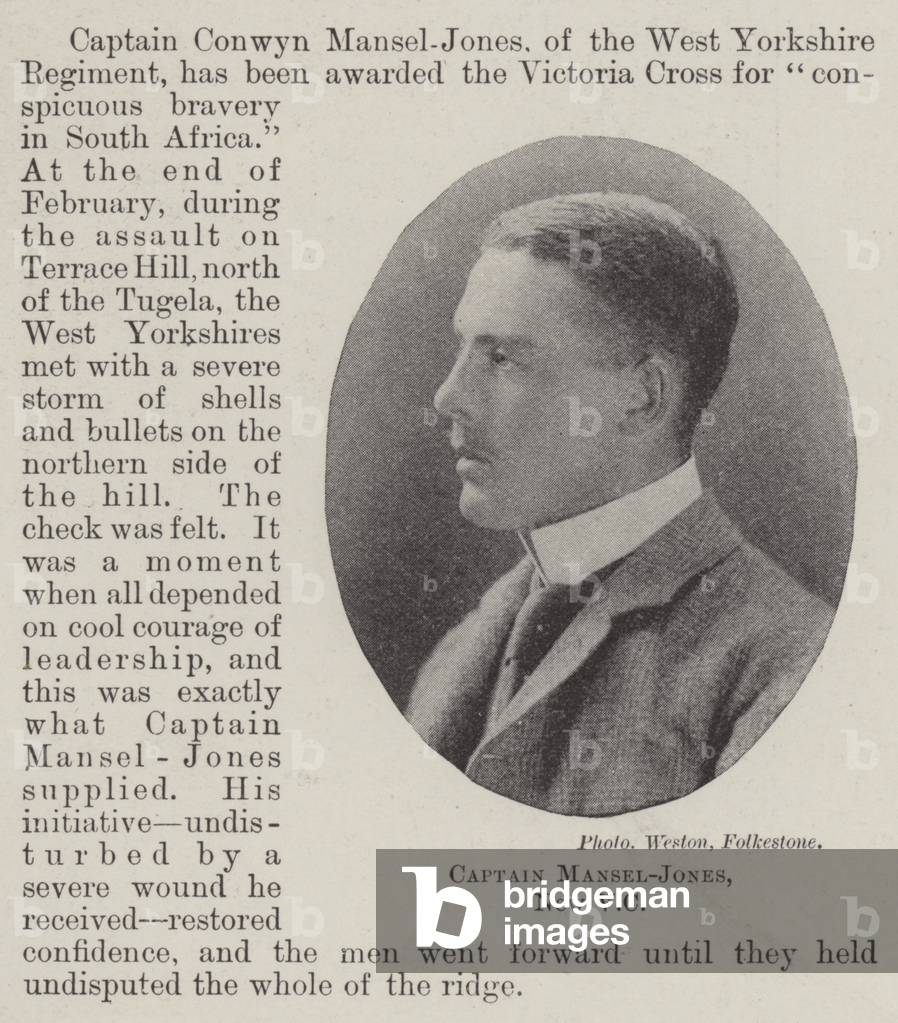 Captain Mansel-Jones, New VC (b/w photo)