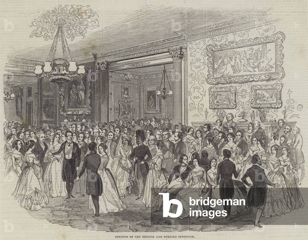 Opening of the British and Foreign Institute (engraving)