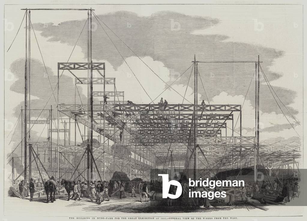 The Building in Hyde-Park for the Great Exhibition of 1851, General View of the Works from the West (engraving)