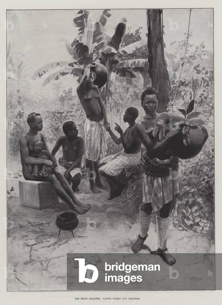 The Benin Disaster, Native Women and Children (litho)