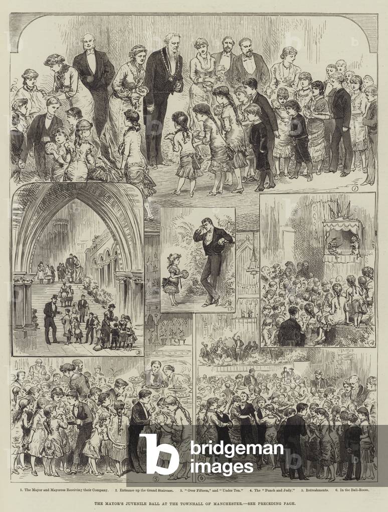 The Mayor's Juvenile Ball at the Townhall of Manchester (engraving)