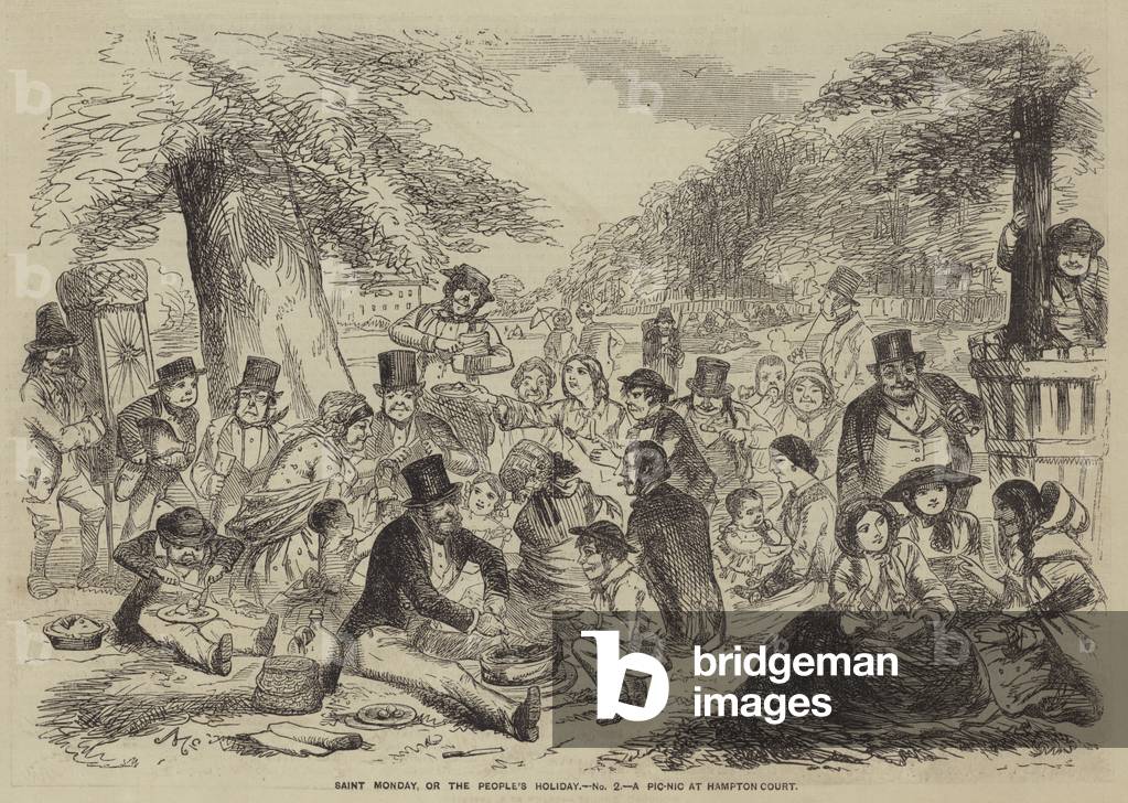 Saint Monday, or the People's Holiday, a Pic-nic at Hampton Court (engraving)