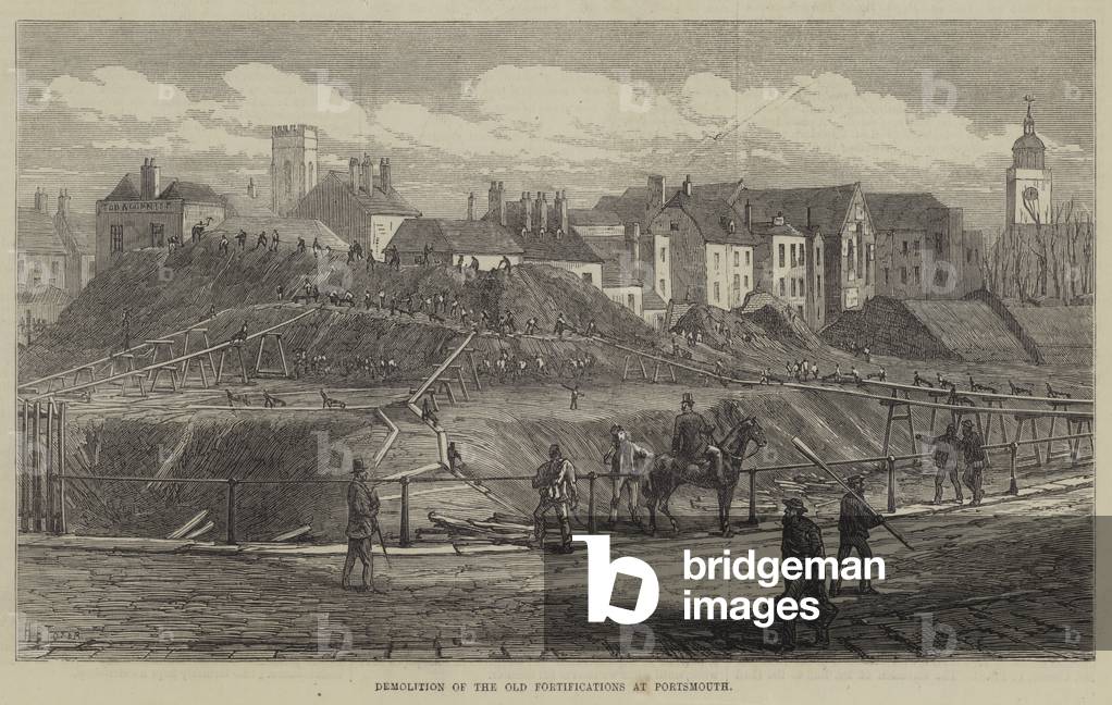 Demolition of the Old Fortifications at Portsmouth (engraving)