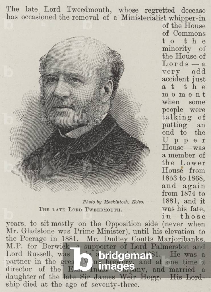 The late Lord Tweedmouth (engraving)