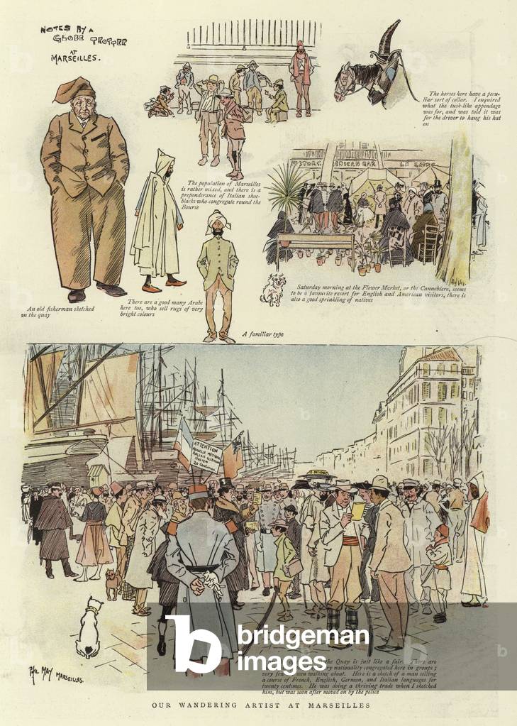 Our Wandering Artist at Marseilles (colour litho)