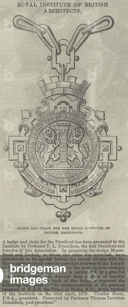 Badge and Chain for the Royal Institute of British Architects (engraving)