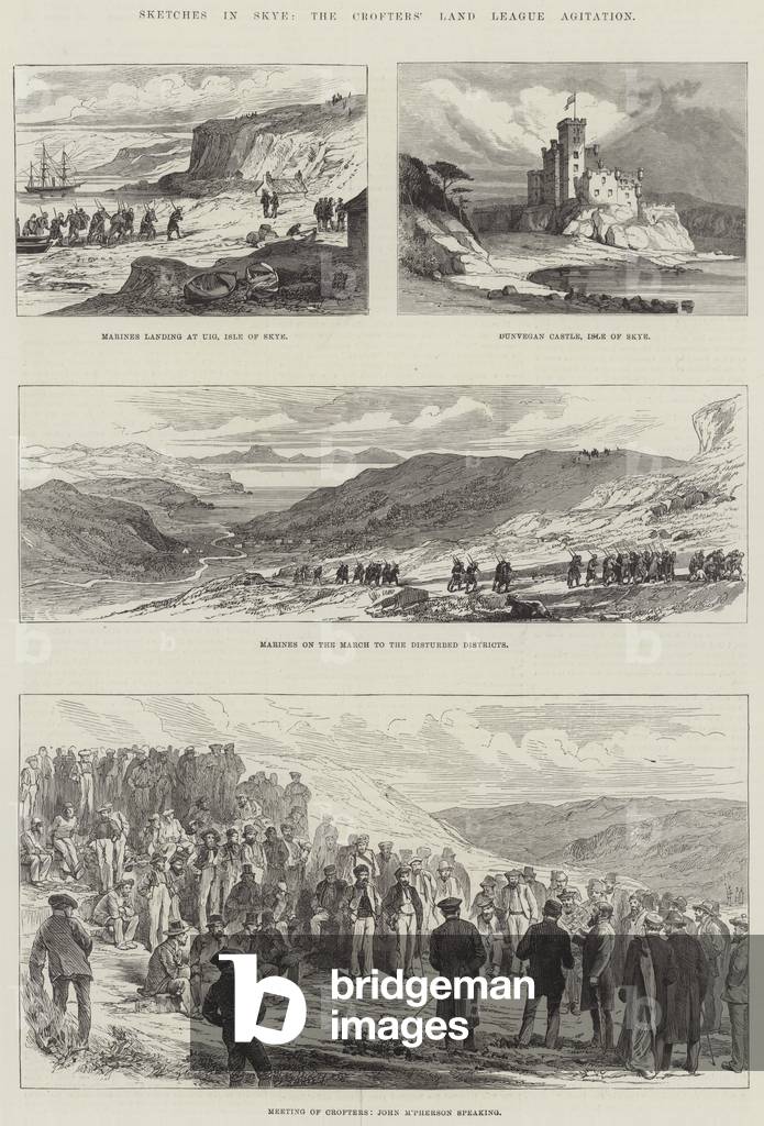 Sketches in Skye, the Crofters' Land League Agitation (engraving)