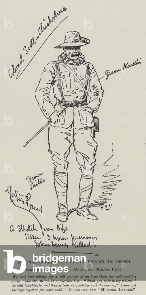 Colonel Chisholme shortly before his Death (engraving)